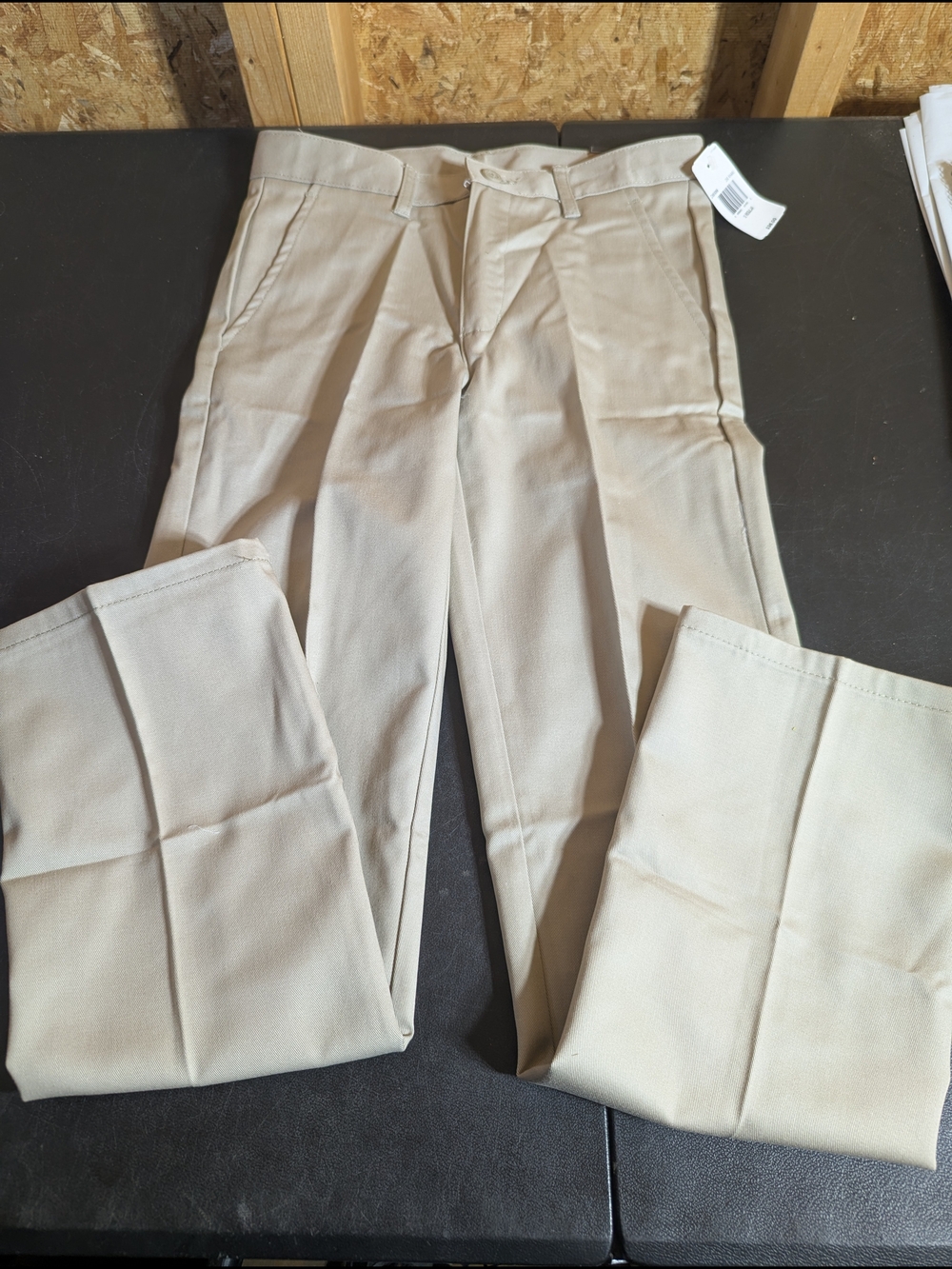 Boy's Classic Flat-Front Chino Pants - Khaki